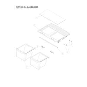 Crisper Shelf And Accessories Diagram and Parts List for 11170715911  Kenmore Refrigerator