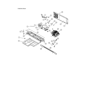Machine Room Diagram and Parts List for 11161211615  Kenmore Refrigerator