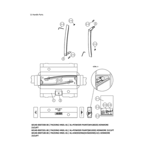Handle Parts Diagram and Parts List for 11161211615  Kenmore Refrigerator