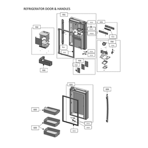 Refrigerator Door & Handles Diagram and Parts List for 11172697120  Kenmore Refrigerator