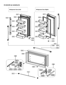 Refrigerator And Freezer Doors And Handles Diagram and Parts List for 11173029120  Kenmore Refrigerator
