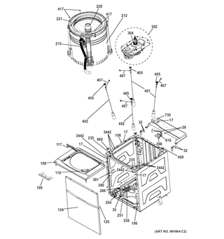 Cabinet 4 Diagram and Parts List for 2661532210  Kenmore Washer Dryer Combo