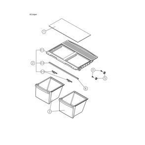 Crisper Diagram and Parts List for 11161211615  Kenmore Refrigerator