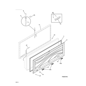 Door Diagram and Parts List for  Kenmore Freezer