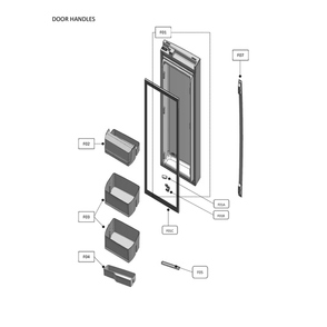 Refrigerator Door Handles Diagram and Parts List for 11173315120  Kenmore Refrigerator