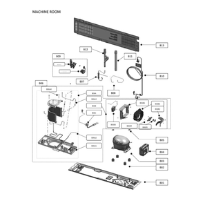 Machine Room Diagram and Parts List for 11173315120  Kenmore Refrigerator