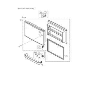 Freezer Door Diagram and Parts List for 11161211615  Kenmore Refrigerator