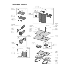 Refrigerator Room Diagram and Parts List for 11172697120  Kenmore Refrigerator
