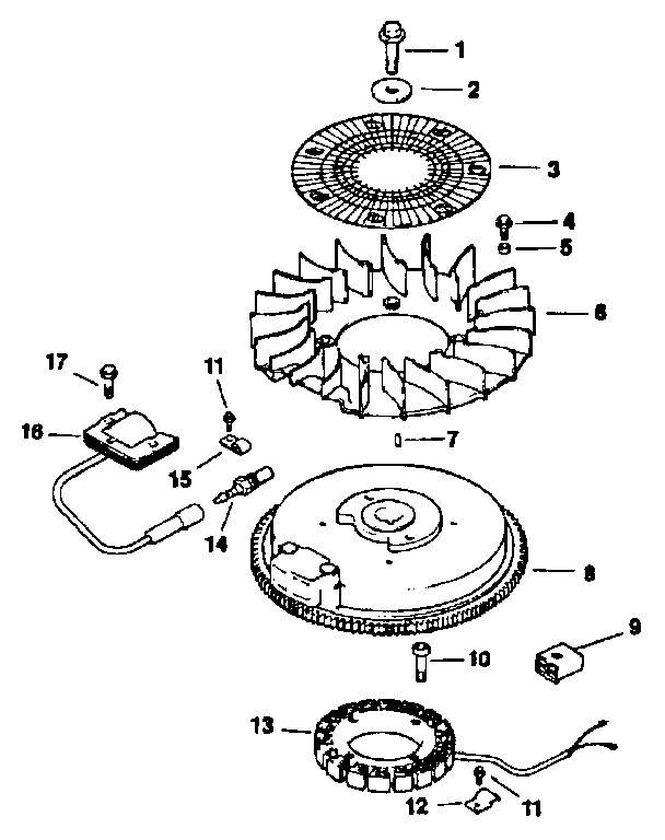 Ignition / Electrical Diagram and Parts List for  Kohler Engine