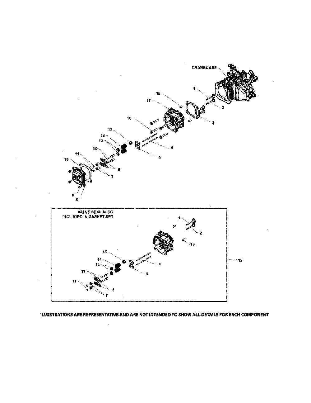 Cylinder head/breather Diagram and Parts List for  Kohler Engine