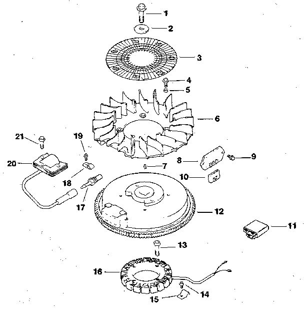 Ignition / Electrical Diagram and Parts List for  Kohler Engine