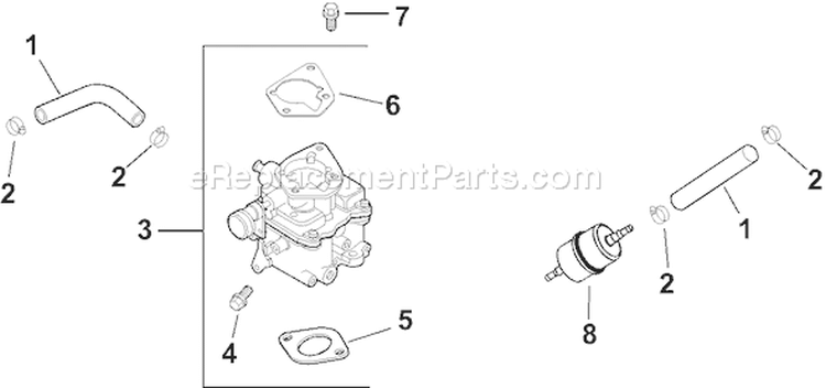Page H Diagram and Parts List for  Kohler Engine