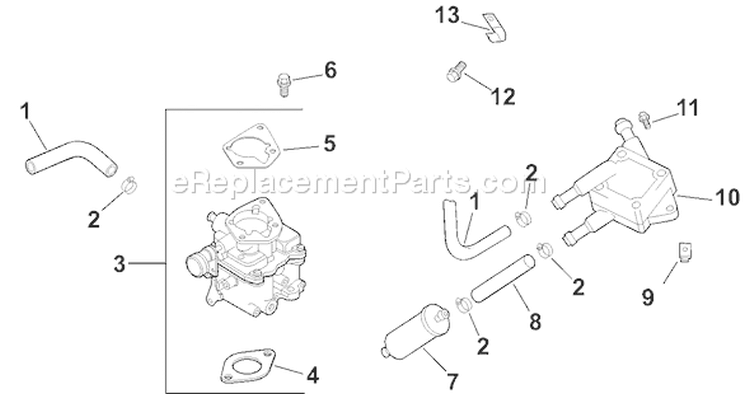 Page H Diagram and Parts List for  Kohler Engine