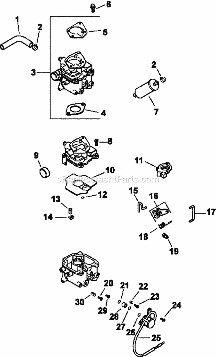 Page I Diagram and Parts List for  Kohler Engine