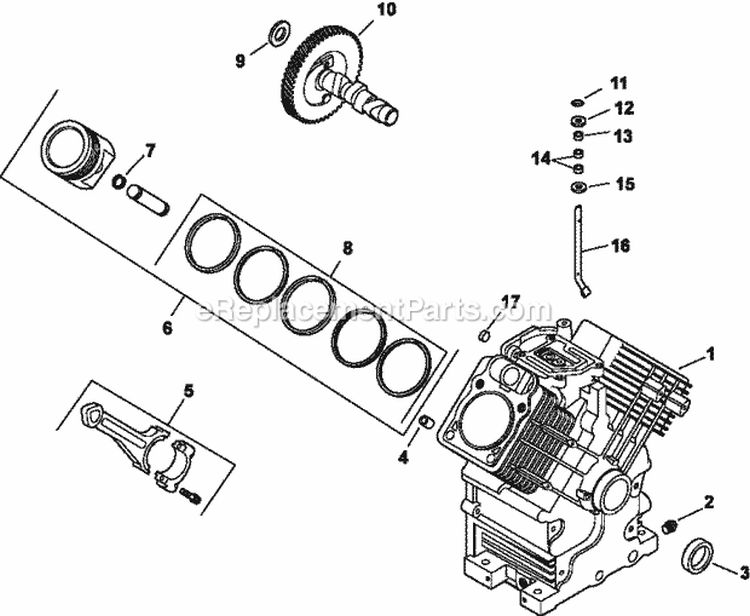 Page D Diagram and Parts List for  Kohler Engine