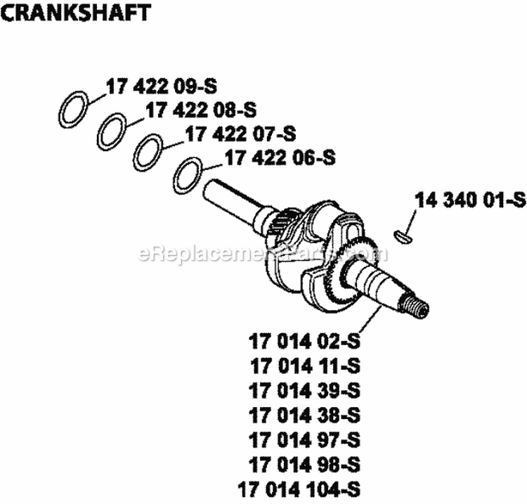 Page D Diagram and Parts List for  Kohler Engine