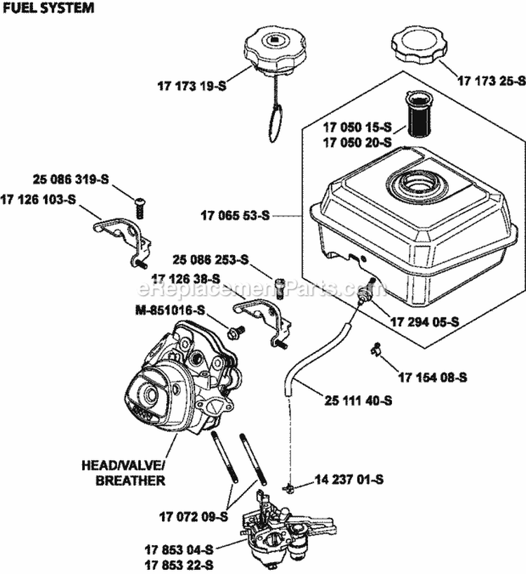 Page H Diagram and Parts List for  Kohler Engine