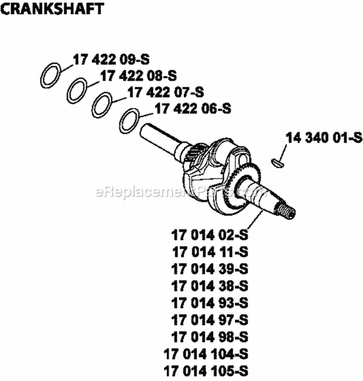 Page D Diagram and Parts List for  Kohler Engine