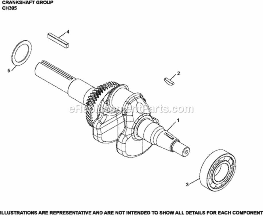 Crankshaft_Group_Ch395-3128_Ch395 Diagram and Parts List for  Kohler Engine
