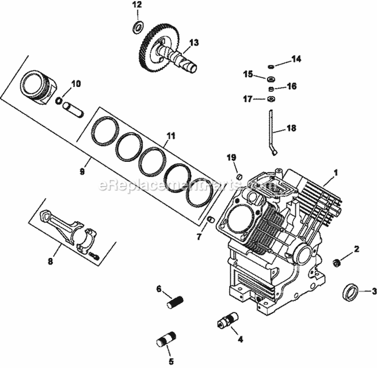 Page D Diagram and Parts List for  Kohler Engine