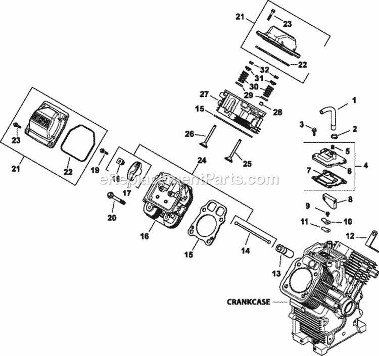Page F Diagram and Parts List for  Kohler Engine