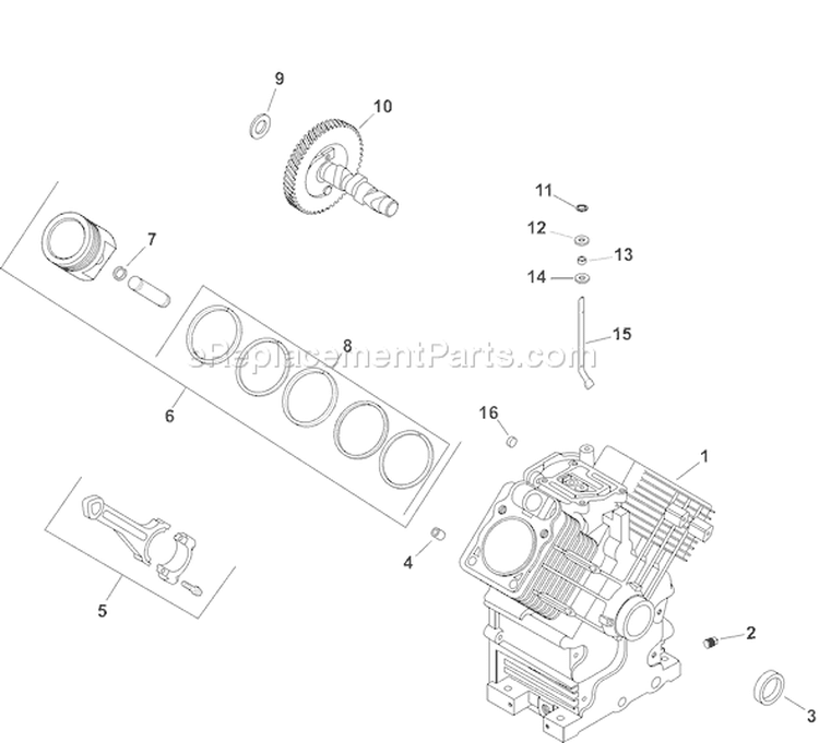 Page C Diagram and Parts List for  Kohler Engine