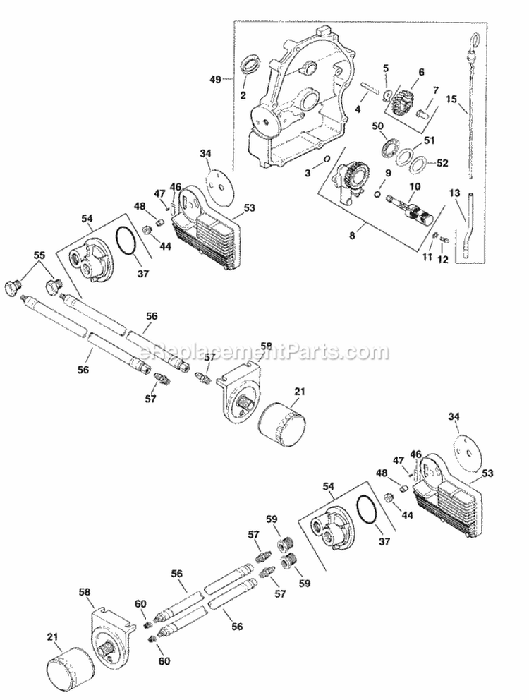 Page P Diagram and Parts List for  Kohler Engine