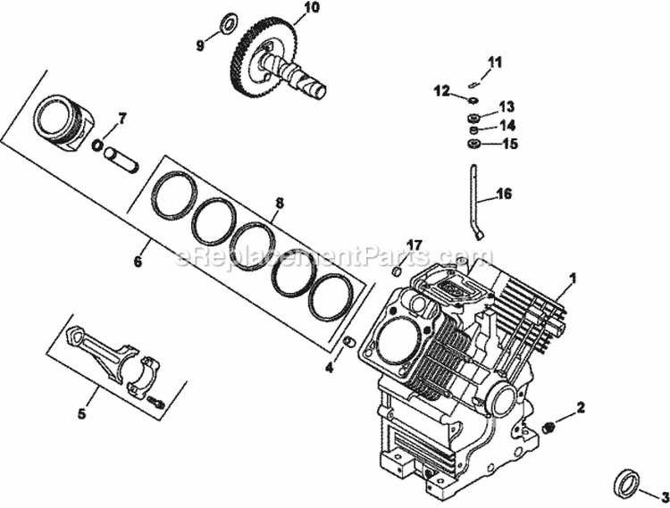 Page D Diagram and Parts List for  Kohler Engine