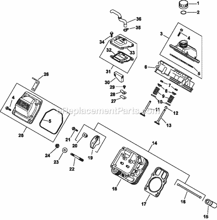 Page J Diagram and Parts List for  Kohler Engine