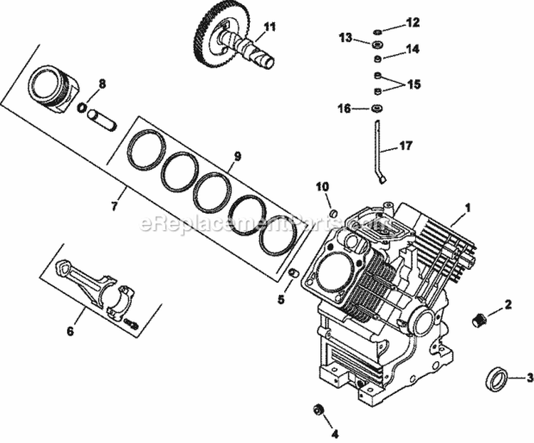 Page D Diagram and Parts List for  Kohler Engine