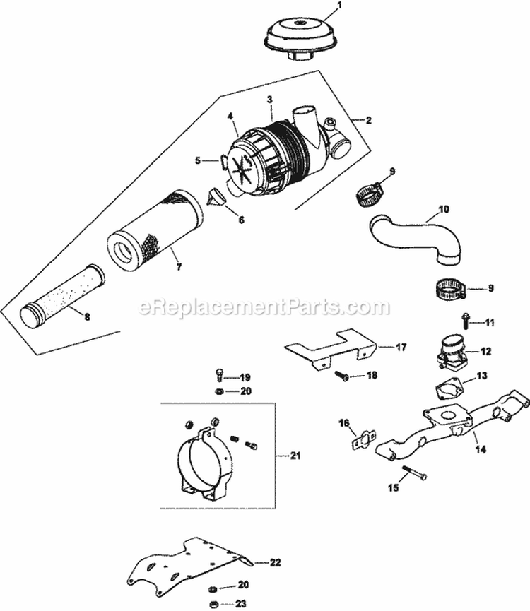 Page B Diagram and Parts List for  Kohler Engine