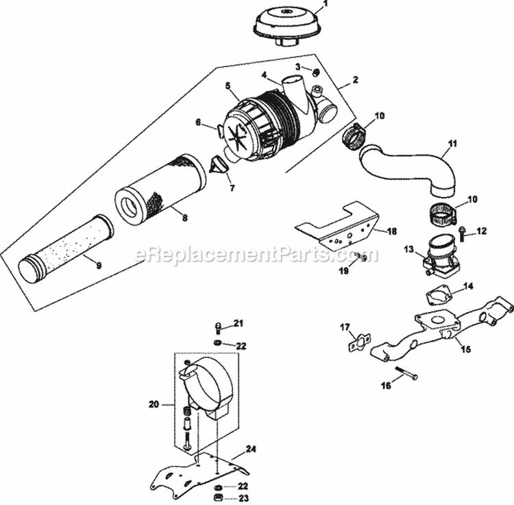 Page A Diagram and Parts List for  Kohler Engine