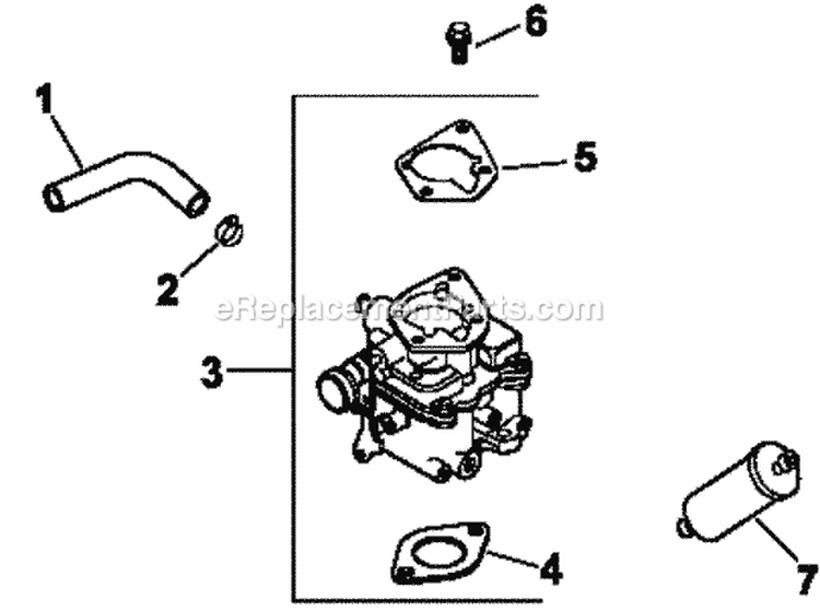 Page J Diagram and Parts List for  Kohler Engine