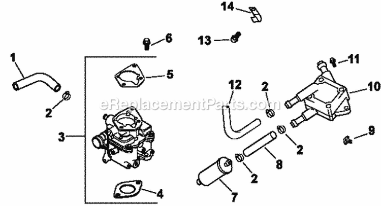 Page H Diagram and Parts List for  Kohler Engine