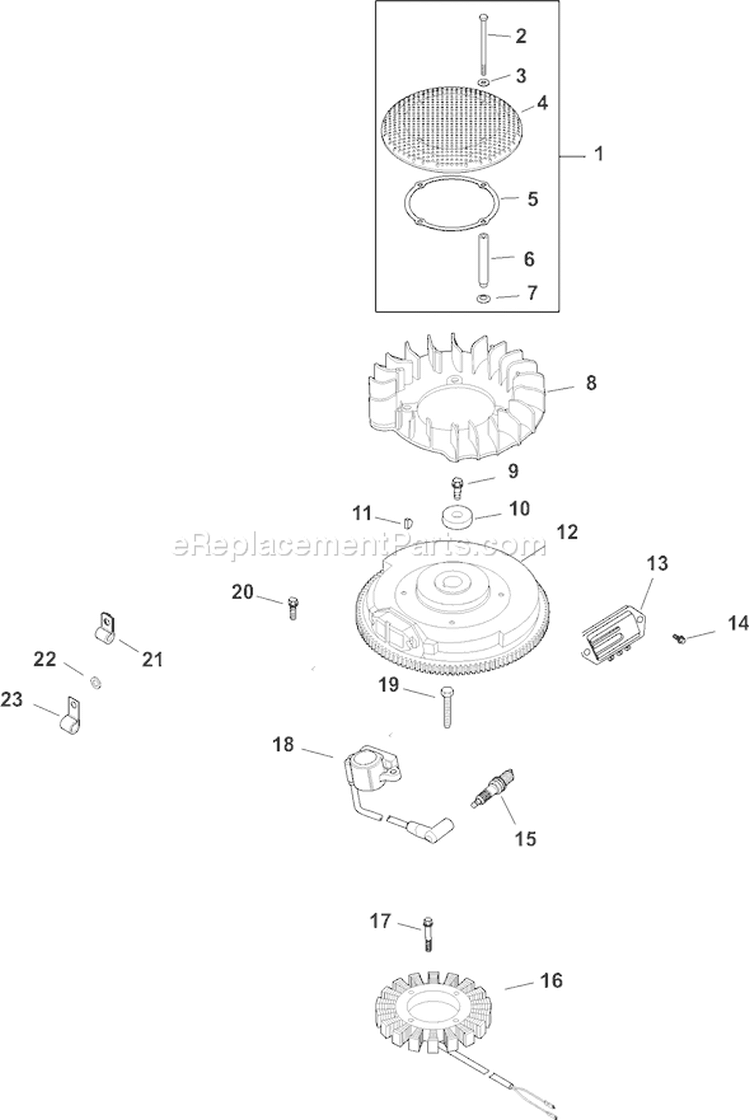 Page J Diagram and Parts List for  Kohler Engine