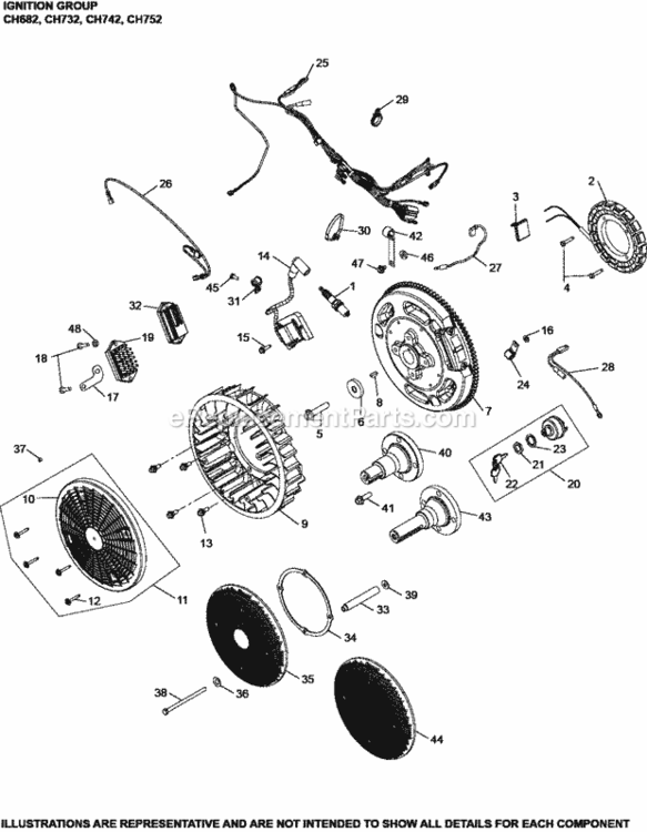 IgnitionCharging_Group_5-24-1365_Ch682-752 Diagram and Parts List for  Kohler Engine