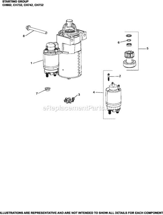 Starting_Group_7-24-5_Ch682-752 Diagram and Parts List for  Kohler Engine