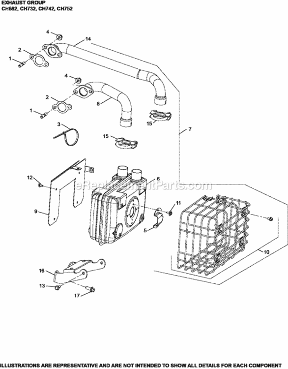 Exhaust_Group_11-24-6_Ch682-752 Diagram and Parts List for  Kohler Engine