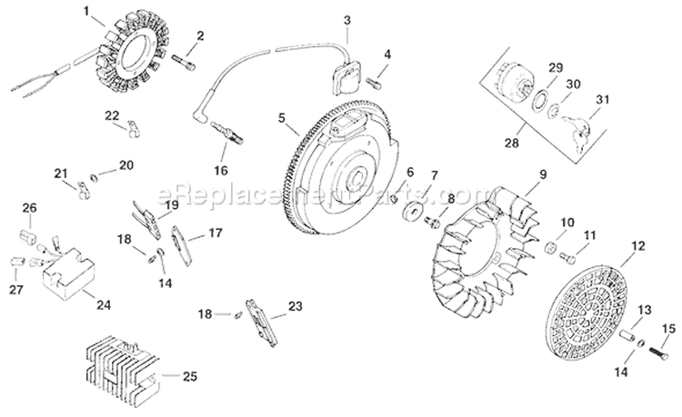 Page J Diagram and Parts List for  Kohler