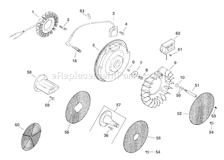Page O Diagram and Parts List for  Kohler Engine