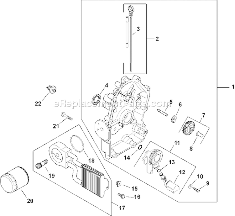 Page K Diagram and Parts List for  Kohler Engine