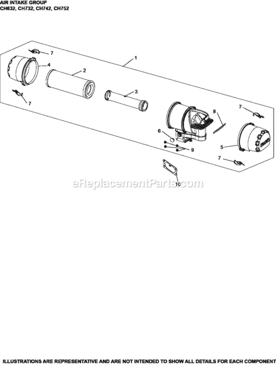 Air_Intake_Group_10-24-476_Ch682-752 Diagram and Parts List for  Kohler Engine