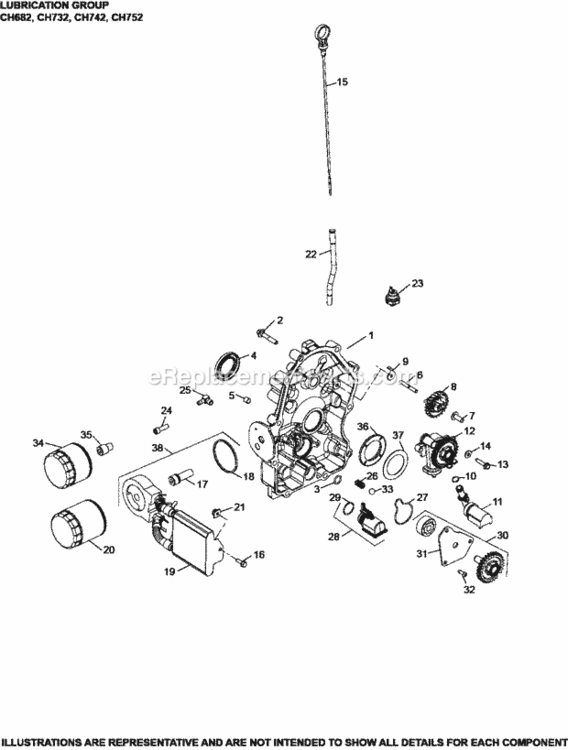 Lubrication_Group_3-24-877_Ch628-752 Diagram and Parts List for  Kohler Engine