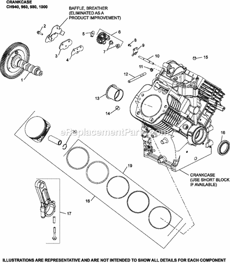 Page C Diagram and Parts List for  Kohler Engine