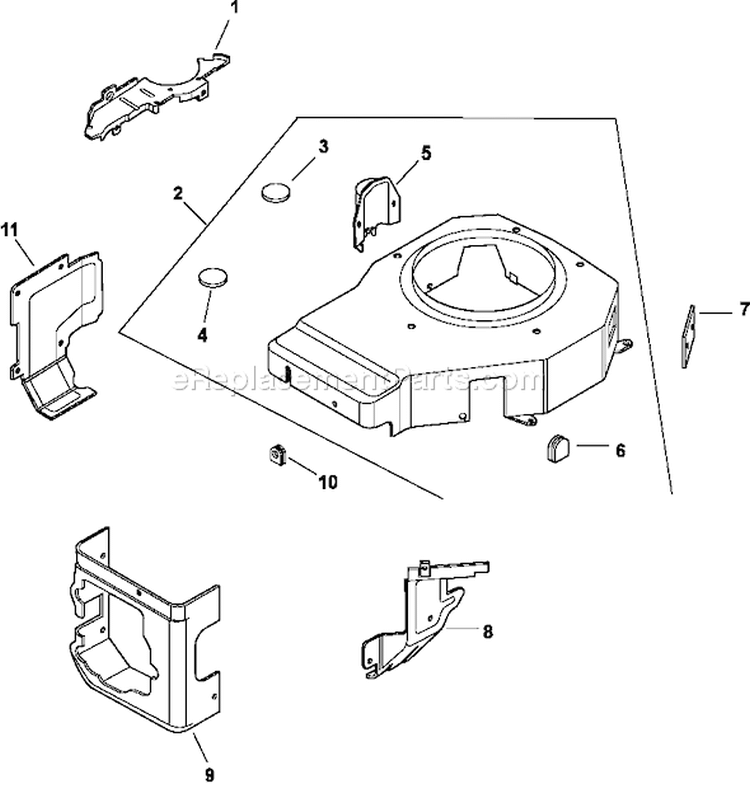 Page B Diagram and Parts List for  Kohler Engine