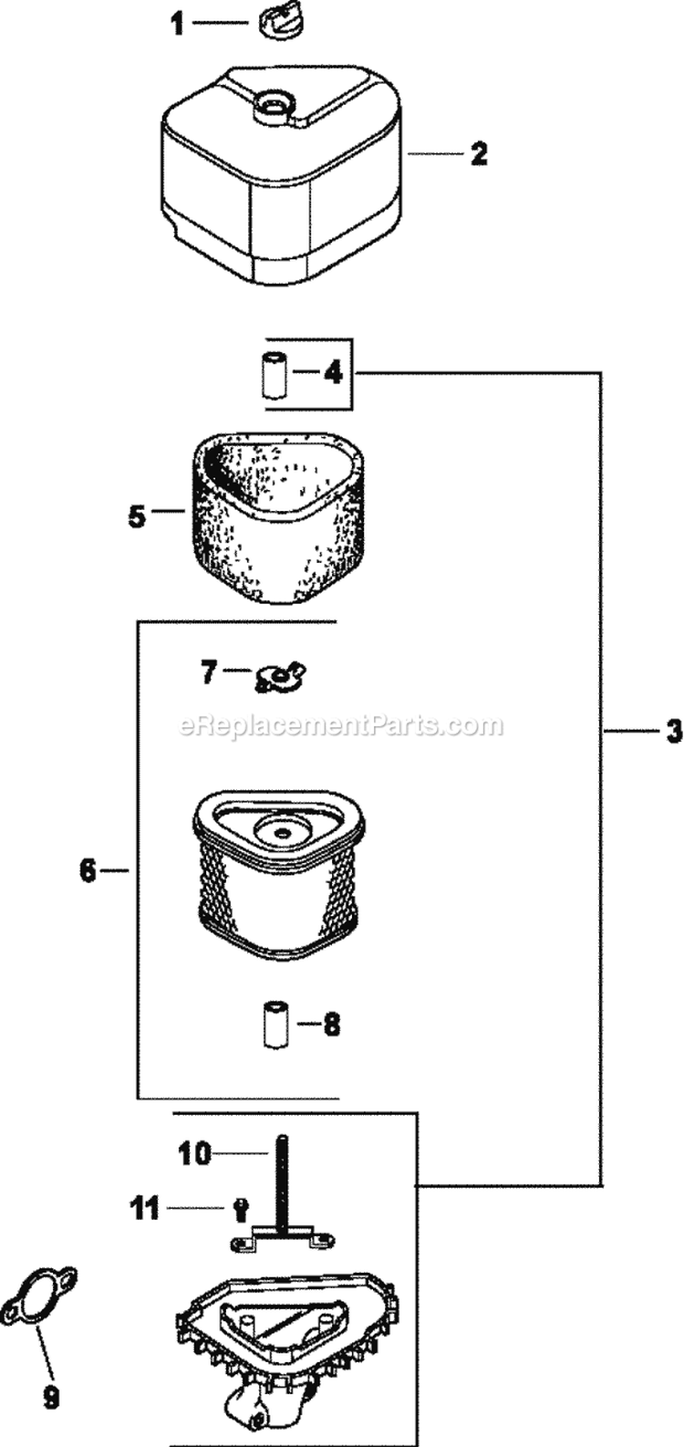 Page A Diagram and Parts List for  Kohler Engine