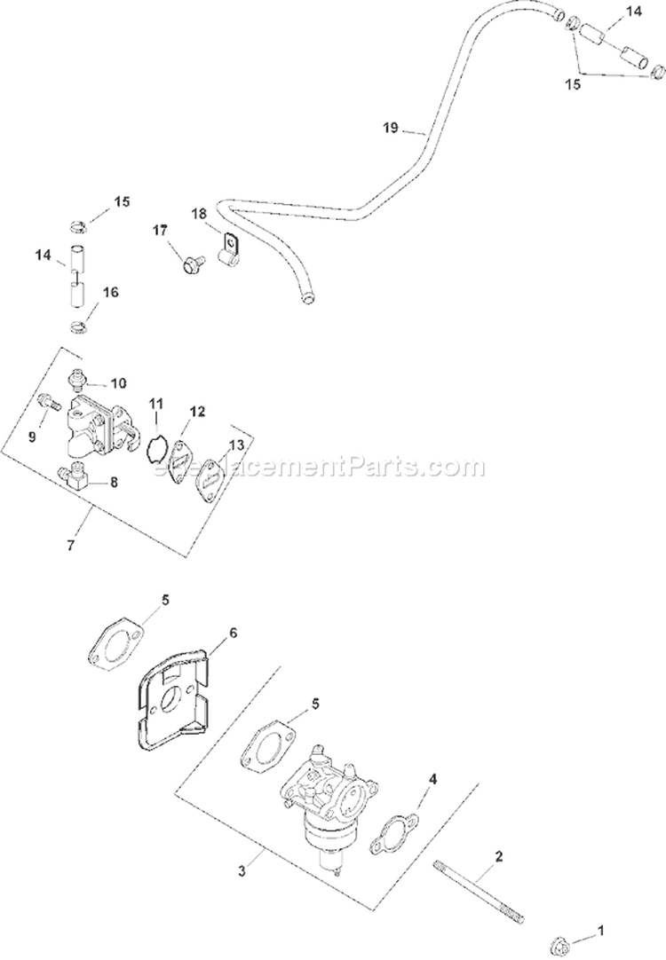 Page H Diagram and Parts List for  Kohler Engine