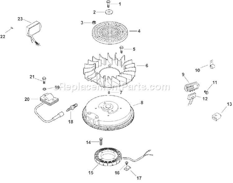 Page J Diagram and Parts List for  Kohler Engine