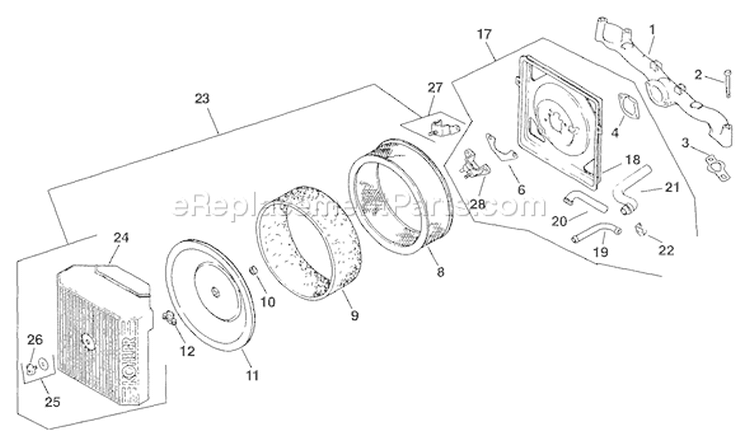 Page B Diagram and Parts List for  Kohler Engine