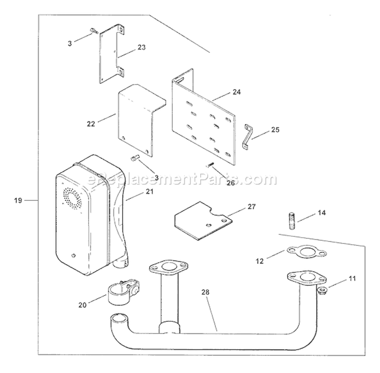 Page H Diagram and Parts List for  Kohler Engine